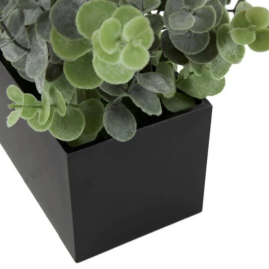 12" Green Foliage Artificial Plant With Black Pot 7 12" Green Foliage Artificial Plant With Black Pot - Image 5