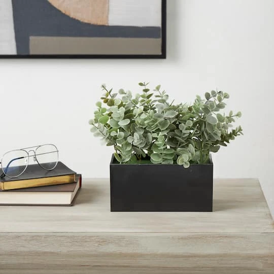 12" Green Foliage Artificial Plant With Black Pot 5 12" Green Foliage Artificial Plant With Black Pot - Image 3