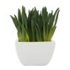 8" Green Foliage Artificial Plant With White Ceramic Pot -Michaels D760289S 1