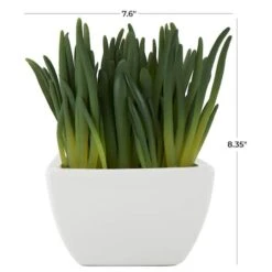 8" Green Foliage Artificial Plant With White Ceramic Pot 15 8" Green Foliage Artificial Plant With White Ceramic Pot -Michaels D760289S 7