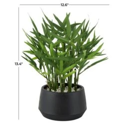 13" Green Faux Foliage Artificial Plant With Black Pot -Michaels D760290S 7