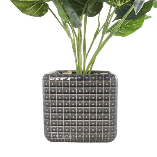 20" Green Foliage Artificial Plant With Black Ceramic Pot 6 20" Green Foliage Artificial Plant With Black Ceramic Pot - Image 4
