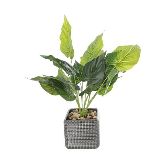 20" Green Foliage Artificial Plant With Black Ceramic Pot 9 20" Green Foliage Artificial Plant With Black Ceramic Pot - Image 7