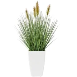 20" Green Foliage Artificial Plant With White Pot -Michaels D760294S 1 1