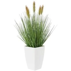 20" Green Foliage Artificial Plant With White Pot -Michaels D760294S 3