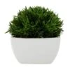 7" Green Foliage Artificial Plant With White Ceramic Pot -Michaels D760295S 1