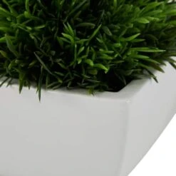 7" Green Foliage Artificial Plant With White Ceramic Pot -Michaels D760295S 4