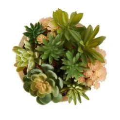 7" Succulent Artificial Plant With Natural Pot -Michaels D760296S 2