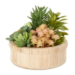 7" Succulent Artificial Plant With Natural Pot -Michaels D760296S 3