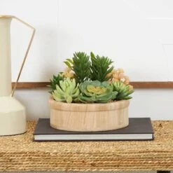 7" Succulent Artificial Plant With Natural Pot -Michaels D760296S 9