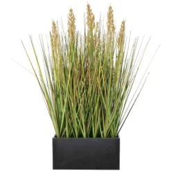 18" Green Foliage Artificial Plant With Black Pot