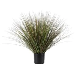3ft. Green Onion Grass Artificial Plant With Black Pot