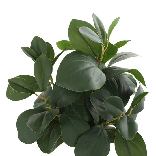 14" Faux Foliage Artificial Plant In White Pot 6 14" Faux Foliage Artificial Plant In White Pot - Image 4