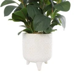 14" Faux Foliage Artificial Plant In White Pot 13 14" Faux Foliage Artificial Plant In White Pot -Michaels D762322S 6
