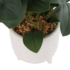 14" Faux Foliage Artificial Plant In White Pot 14 14" Faux Foliage Artificial Plant In White Pot -Michaels D762322S 7