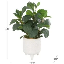 14" Faux Foliage Artificial Plant In White Pot 15 14" Faux Foliage Artificial Plant In White Pot -Michaels D762322S 9
