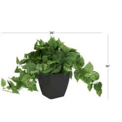 16" Green Pothos Artificial Plant With Black Plastic Pot -Michaels D762323S 8