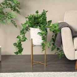 16" Green Pothos Artificial Plant With Black Plastic Pot -Michaels D762323S 9