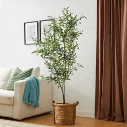 Glitzhome® 6ft. Potted Faux Olive Tree -Michaels D763657S 3