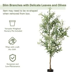 Glitzhome® 6ft. Potted Faux Olive Tree -Michaels D763657S 7