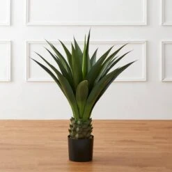Glitzhome® 3.25ft. Potted Faux Agave Plant -Michaels D763658S 2