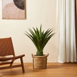 Glitzhome® 3.25ft. Potted Faux Agave Plant -Michaels D763658S 4