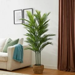Glitzhome® 5ft. Potted Faux Palm Tree -Michaels D763659S 3