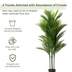Glitzhome® 5ft. Potted Faux Palm Tree -Michaels D763659S 7