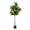 Glitzhome® 5ft. Faux Fiddle Leaf Fig Tree In Pot -Michaels D763664S 1