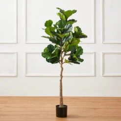 Glitzhome® 5ft. Faux Fiddle Leaf Fig Tree In Pot 15 Glitzhome® 5ft. Faux Fiddle Leaf Fig Tree In Pot -Michaels D763664S 4