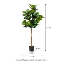 Glitzhome® 5ft. Faux Fiddle Leaf Fig Tree In Pot 19 Glitzhome® 5ft. Faux Fiddle Leaf Fig Tree In Pot -Michaels D763664S 8