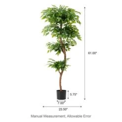 Glitzhome® 5ft. Creative Shaped Faux Ficus Tree In Pot -Michaels D763666S 8