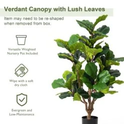 Glitzhome® 3.5ft. Faux Fiddle Leaf Fig Tree In Pot -Michaels D763667S 7