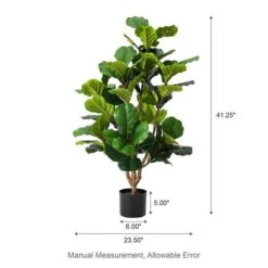 Glitzhome® 3.5ft. Faux Fiddle Leaf Fig Tree In Pot -Michaels D763667S 8