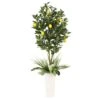 6ft. Artificial Lemon Tree In White Decorative Pot -Michaels D763730S 1