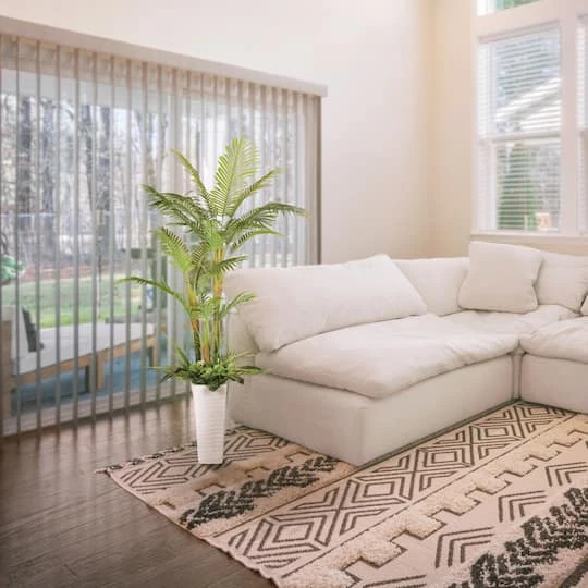 6ft. Artificial Areca Palm Tree In White Decorative Pot 5 6ft. Artificial Areca Palm Tree In White Decorative Pot - Image 3