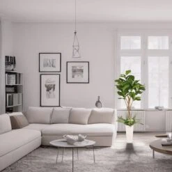 6ft. Artificial Fiddle Leaf Ficus Tree In White Decorative Pot -Michaels D763733S 3