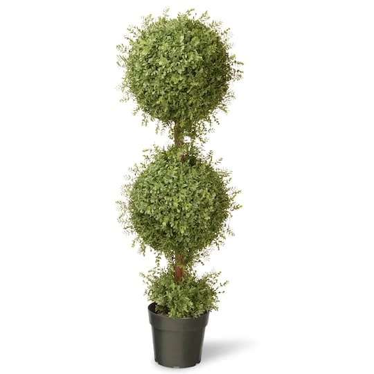 4ft. Mini Tea Leaf Two-Ball Topiary 3 4ft. Mini Tea Leaf Two-Ball Topiary