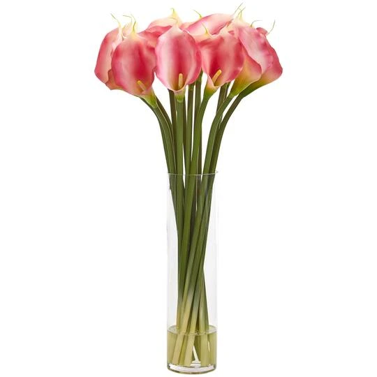 2.3ft. Calla Lily Artificial Arrangement In Clear Container White 4 2.3ft. Calla Lily Artificial Arrangement In Clear Container White - Image 2
